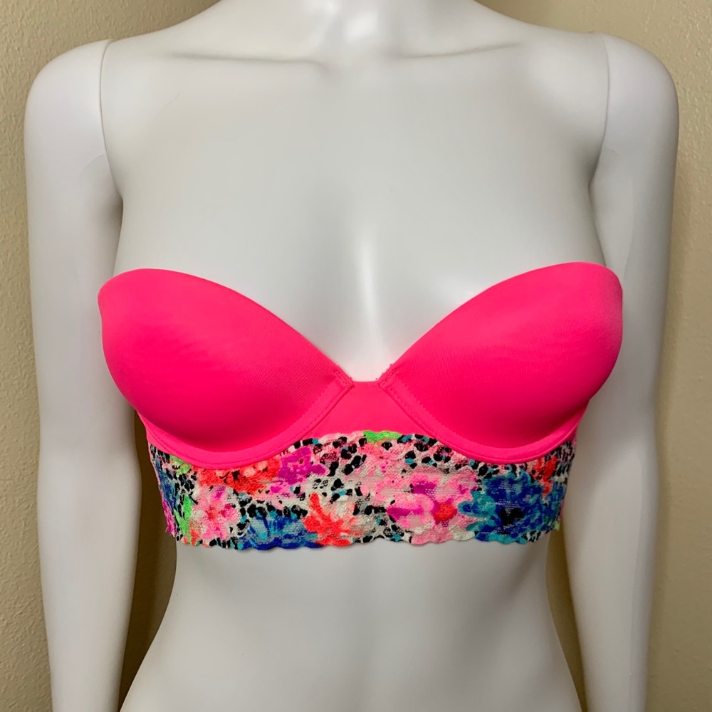 PINK Victoria’s Secret floral animal print bustier - Picture 1 of 7